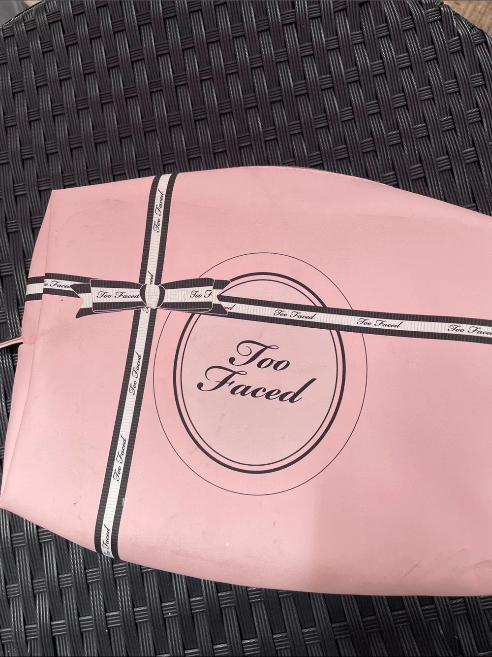 Too Faced Pink Cosmetic Makeup Bag | Travel Toiletry Case/ Bag